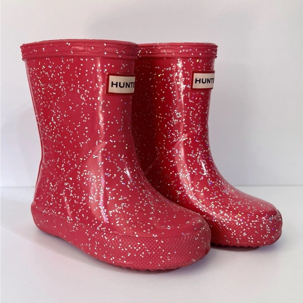 Hunter Kid's Original First Classic Glitter Rain Boot / Pink / Size US 6 Girl